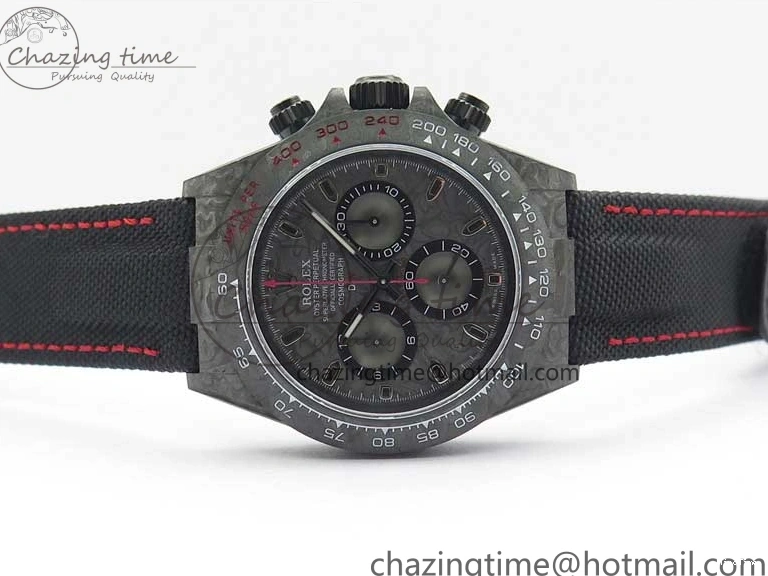 MiroTime 0414 Stretchable Daytona DIW All Black Carbon Noob 1:1 Best Edition Black Dial on Black Nylon Strap SA 2582